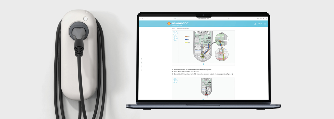 Product met daarnaast de bijbehorende handleiding die online beschikbaar is