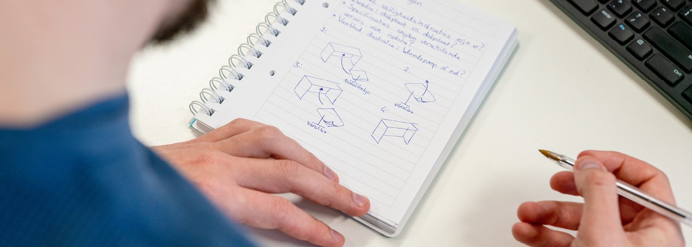 Employee makes an outline for writing a manual