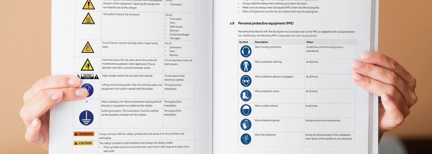 An open user manual that meets the legal requirement for a user manual