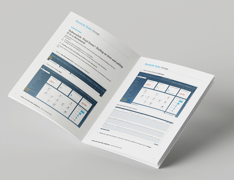 Open handbook showing SOPs and supporting illustrations