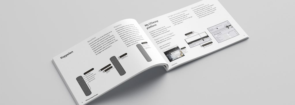 Open user manual for an electronic door lock with instructions and illustrations